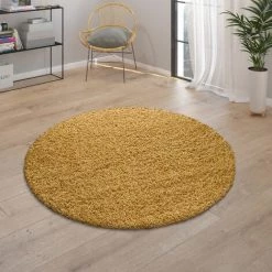 Paco Home Tapis Poils Longs Jaune Salon Shaggy Doux Résistant Moelleux Robuste 60x100 Cm -Tapis et paillasson Soldes 58322181 3