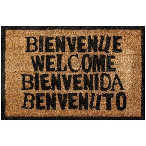FALSE Paillasson Extérieur Rectangle "Bienvenue" 61x41x2 Cm - SILUMEN 1 FALSE Paillasson Extérieur Rectangle "Bienvenue" 61x41x2 Cm - SILUMEN