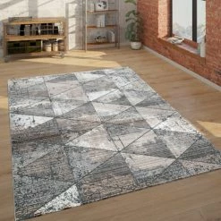 Paco Home Tapis, Tapis À Poils Ras Pour Salon, Design Ethnique, Effet 3D, Beige 80x150 Cm