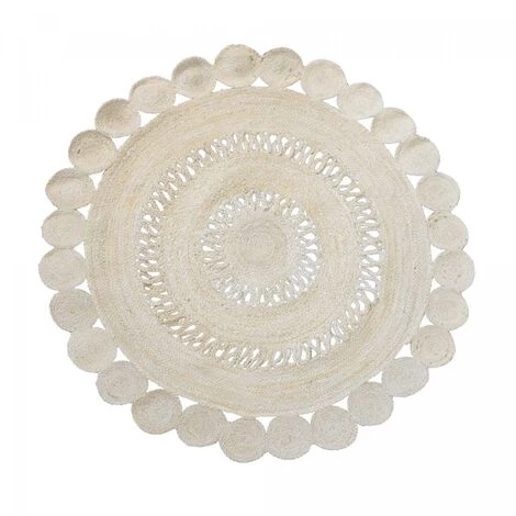 UNAMOURDETAPIS Tapis Rond 70x70 Rond Cm Rond ESPRIT Ecru Entrée Tissé à La Main Jute - Ecru 2 UNAMOURDETAPIS Tapis Rond 70x70 Rond Cm Rond ESPRIT Ecru Entrée Tissé à La Main Jute - Ecru – Image 2