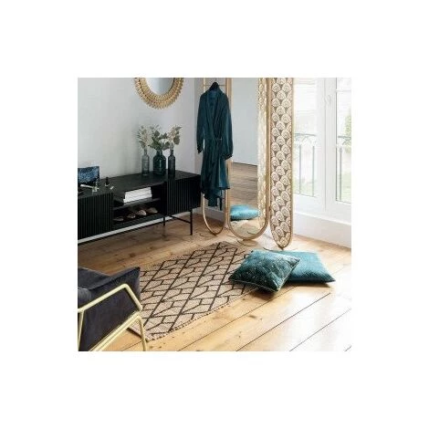 ATMOSPHERA, CRATEUR D'INTRIEUR Tapis Jute (140 Cm) Geom Noir 1 ATMOSPHERA, CRATEUR D'INTRIEUR Tapis Jute (140 Cm) Geom Noir