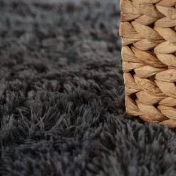 Paco Home Tapis De Salon Poil Long Shaggy Fausse Fourrure Pelucheux Uni Gris Anthracite Ø 120 Cm Rond -Tapis et paillasson Soldes 58564888 4