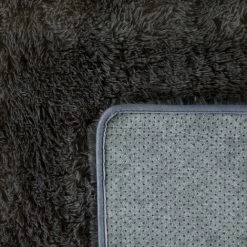 Paco Home Tapis De Salon Poil Long Shaggy Fausse Fourrure Pelucheux Uni Gris Anthracite Ø 120 Cm Rond -Tapis et paillasson Soldes 58564888 5