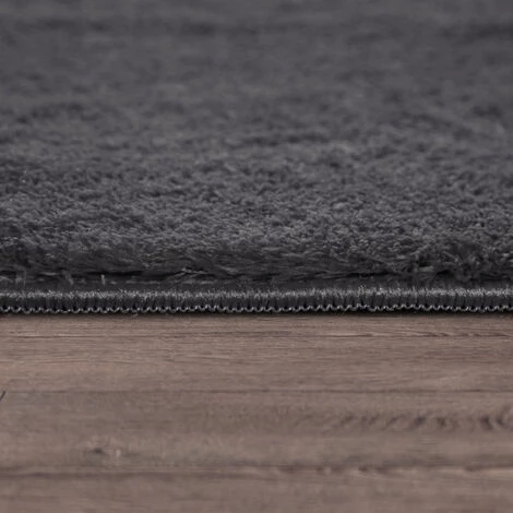 Paco Home Tapis, Tapis À Poils Ras Doux Pour Salon, Moelleux, Lavable, Gris Foncé 150x170 Cm Hexagonal 4 Paco Home Tapis, Tapis À Poils Ras Doux Pour Salon, Moelleux, Lavable, Gris Foncé 150x170 Cm Hexagonal – Image 4