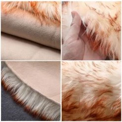 RANIPOBO Tapis Shaggy Chambre Salon Rond Moderne Design 100 Cm - Pointe D'or -Tapis et paillasson Soldes 58690628 4