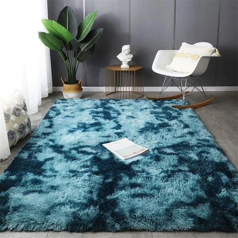LYCXAMES Tapis Moelleux Au Sol Fausse Fourrure Moelleux Tapis Gradient Décoratif Tapis De Sol Pour Chambre Salon Salle À Manger (Bleu, 80×120cm) 1 LYCXAMES Tapis Moelleux Au Sol Fausse Fourrure Moelleux Tapis Gradient Décoratif Tapis De Sol Pour Chambre Salon Salle À Manger (Bleu, 80×120cm)