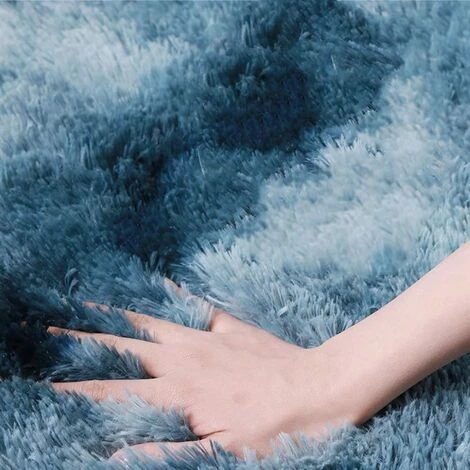 LYCXAMES Tapis Moelleux Au Sol Fausse Fourrure Moelleux Tapis Gradient Décoratif Tapis De Sol Pour Chambre Salon Salle À Manger (Bleu, 80×120cm) 2 LYCXAMES Tapis Moelleux Au Sol Fausse Fourrure Moelleux Tapis Gradient Décoratif Tapis De Sol Pour Chambre Salon Salle À Manger (Bleu, 80×120cm) – Image 2
