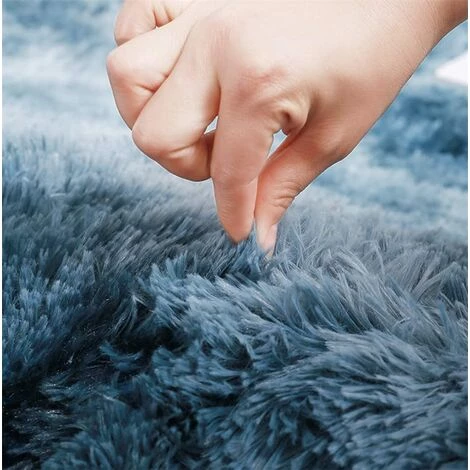 LYCXAMES Tapis Moelleux Au Sol Fausse Fourrure Moelleux Tapis Gradient Décoratif Tapis De Sol Pour Chambre Salon Salle À Manger (Bleu, 80×120cm) 3 LYCXAMES Tapis Moelleux Au Sol Fausse Fourrure Moelleux Tapis Gradient Décoratif Tapis De Sol Pour Chambre Salon Salle À Manger (Bleu, 80×120cm) – Image 3