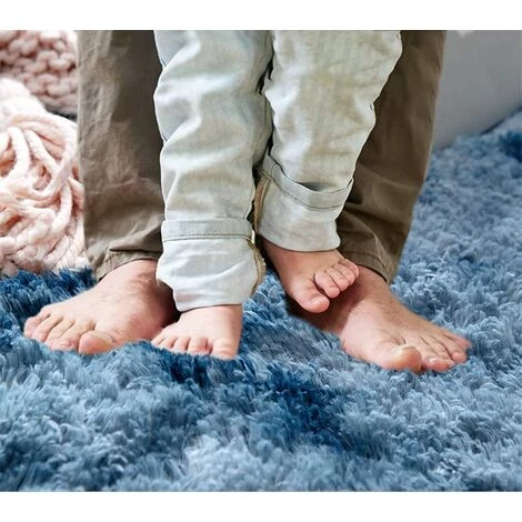 LYCXAMES Tapis Moelleux Au Sol Fausse Fourrure Moelleux Tapis Gradient Décoratif Tapis De Sol Pour Chambre Salon Salle À Manger (Bleu, 80×120cm) 4 LYCXAMES Tapis Moelleux Au Sol Fausse Fourrure Moelleux Tapis Gradient Décoratif Tapis De Sol Pour Chambre Salon Salle À Manger (Bleu, 80×120cm) – Image 4