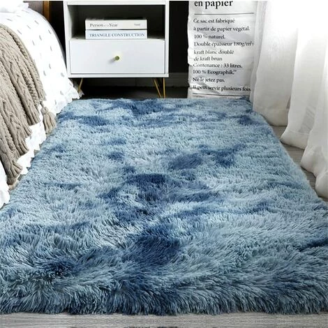 LYCXAMES Tapis Moelleux Au Sol Fausse Fourrure Moelleux Tapis Gradient Décoratif Tapis De Sol Pour Chambre Salon Salle À Manger (Bleu, 80×120cm) 5 LYCXAMES Tapis Moelleux Au Sol Fausse Fourrure Moelleux Tapis Gradient Décoratif Tapis De Sol Pour Chambre Salon Salle À Manger (Bleu, 80×120cm) – Image 5