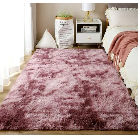 LYCXAMES Tapis Moelleux Au Sol Fausse Fourrure Moelleux Tapis Gradient Décoratif Tapis De Sol Pour Chambre Salon Salle À Manger (Rose-Mauve, 60×160cm) 5 LYCXAMES Tapis Moelleux Au Sol Fausse Fourrure Moelleux Tapis Gradient Décoratif Tapis De Sol Pour Chambre Salon Salle À Manger (Rose-Mauve, 60×160cm) – Image 5