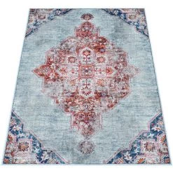 Paco Home Tapis Salon Chambre Adulte Tissage Plat Moderne Oriental Marocain Vintage Lavable 60x100 Cm, Turquoise -Tapis et paillasson Soldes 58779953 5