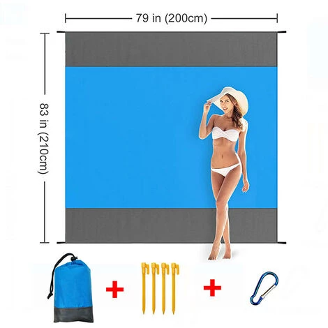 LTS FAFA Tapis De Plage 210x200cm, Portable Imperméable Couverture De Plage Avec 4 Piquets Pour Plage, Camping, Pique-Nique, Voyage Ect Les Èvénements En Extérieur 1 LTS FAFA Tapis De Plage 210x200cm, Portable Imperméable Couverture De Plage Avec 4 Piquets Pour Plage, Camping, Pique-Nique, Voyage Ect Les Èvénements En Extérieur