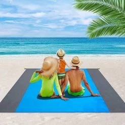 LTS FAFA Tapis De Plage 210x200cm, Portable Imperméable Couverture De Plage Avec 4 Piquets Pour Plage, Camping, Pique-Nique, Voyage Ect Les Èvénements En Extérieur 7 LTS FAFA Tapis De Plage 210x200cm, Portable Imperméable Couverture De Plage Avec 4 Piquets Pour Plage, Camping, Pique-Nique, Voyage Ect Les Èvénements En Extérieur -Tapis et paillasson Soldes 58824517 3