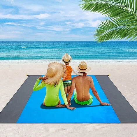 LTS FAFA Tapis De Plage 210x200cm, Portable Imperméable Couverture De Plage Avec 4 Piquets Pour Plage, Camping, Pique-Nique, Voyage Ect Les Èvénements En Extérieur 3 LTS FAFA Tapis De Plage 210x200cm, Portable Imperméable Couverture De Plage Avec 4 Piquets Pour Plage, Camping, Pique-Nique, Voyage Ect Les Èvénements En Extérieur – Image 3