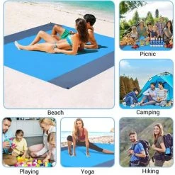 LTS FAFA Tapis De Plage 210x200cm, Portable Imperméable Couverture De Plage Avec 4 Piquets Pour Plage, Camping, Pique-Nique, Voyage Ect Les Èvénements En Extérieur 8 LTS FAFA Tapis De Plage 210x200cm, Portable Imperméable Couverture De Plage Avec 4 Piquets Pour Plage, Camping, Pique-Nique, Voyage Ect Les Èvénements En Extérieur -Tapis et paillasson Soldes 58824517 4