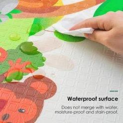 BAMNY Tapis D'éveil Bébé,Tapis De Jeu Enfant,Tapis De Jeu Pour Bébé,Tapis En Mousse Pliable,Tapis De Jeu Bebe,Non Toxique,Antidérapant,Imperméable - 196 X 177 X 1.5 Cm -Tapis et paillasson Soldes 58832341 4