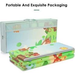 BAMNY Tapis D'éveil Bébé,Tapis De Jeu Enfant,Tapis De Jeu Pour Bébé,Tapis En Mousse Pliable,Tapis De Jeu Bebe,Non Toxique,Antidérapant,Imperméable - 196 X 177 X 1.5 Cm -Tapis et paillasson Soldes 58832341 5