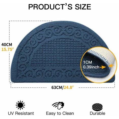 ENLENK TPR Lune Tapis Entree Interieur, Durable Tapis Antiderapant, Paillasson Interieur, Tapis Absorbants, Entree Mat, Paillassons Pour Entrée Lavable En Machine 40 * 63CM Bleu Foncé 2 ENLENK TPR Lune Tapis Entree Interieur, Durable Tapis Antiderapant, Paillasson Interieur, Tapis Absorbants, Entree Mat, Paillassons Pour Entrée Lavable En Machine 40 * 63CM Bleu Foncé – Image 2
