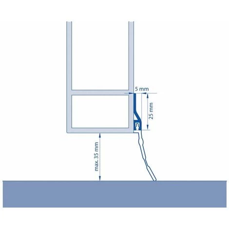 Ellen Bas De Porte De Garage à Visser Bavette, L.250 Cm H35mm Aluminium 3 Ellen Bas De Porte De Garage à Visser Bavette, L.250 Cm H35mm Aluminium – Image 3