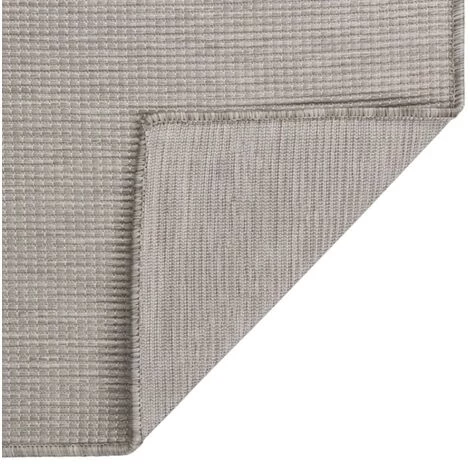 VidaXL Tapis à Tissage Plat D'extérieur 140x200 Cm Taupe - Taupe 2 VidaXL Tapis à Tissage Plat D'extérieur 140x200 Cm Taupe - Taupe – Image 2