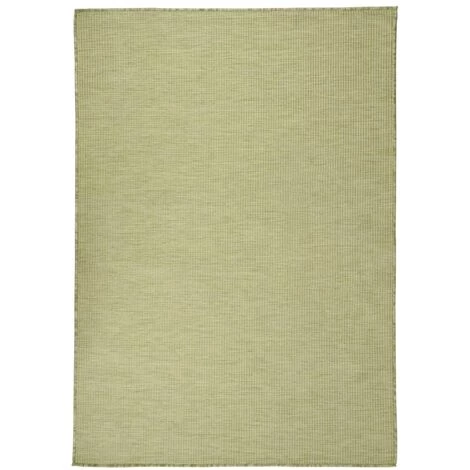 VidaXL Tapis à Tissage Plat D'extérieur 140x200 Cm Vert - Vert 1 VidaXL Tapis à Tissage Plat D'extérieur 140x200 Cm Vert - Vert