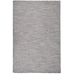 VidaXL Tapis à Tissage Plat D'extérieur 120x170 Cm Marron Et Noir - Noir