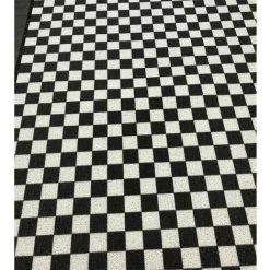 LTS FAFA Tapis Personnalité Créative Tapis En Damier Salon Chambre Simple Tapis Quadrillé Noir Et Blanc Coussin De Canapé Carré Frais Tapis Décoratifs Pour La Maison (Noir) -Tapis et paillasson Soldes 59153851 4