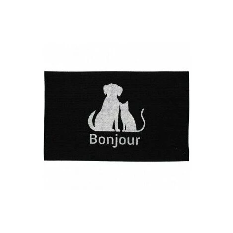 DOUCEUR D'INTRIEUR Tapis D'entrée Phosphorescent (70 Cm) Benji Noir 1 DOUCEUR D'INTRIEUR Tapis D'entrée Phosphorescent (70 Cm) Benji Noir