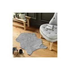 DOUCEUR D'INTRIEUR Tapis Fausse Fourrure (90 Cm) Reglisse Gris