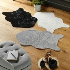 DOUCEUR D'INTRIEUR Tapis Fausse Fourrure (90 Cm) Reglisse Gris -Tapis et paillasson Soldes 59221751 3