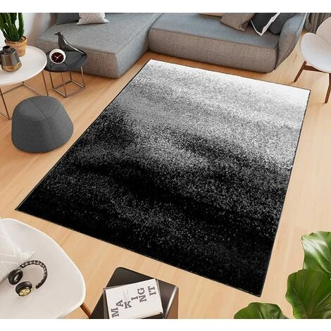 EMMEVI Tapis Salon Moderne Effette Dégradè Chambre Lit Salle De Bain Fourrure Courts Noir - 60x100 Cm 1 EMMEVI Tapis Salon Moderne Effette Dégradè Chambre Lit Salle De Bain Fourrure Courts Noir - 60x100 Cm