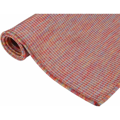 VidaXL Tapis à Tissage Plat D'extérieur 120x170 Cm Rouge - Rouge 3 VidaXL Tapis à Tissage Plat D'extérieur 120x170 Cm Rouge - Rouge – Image 3