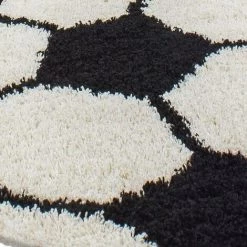 JADOREL 100x100 Rond Tapis Enfant 100x100 Cm Rond SHAGGY FOOT Noir Chambre Adapté Au Chauffage Par Le Sol - Noir -Tapis et paillasson Soldes 59277809 3