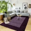 JADOREL Tapis Shaggy 60x110 Cm Rectangulaire SHAGGY FUZ Violet Entrée Adapté Au Chauffage Par Le Sol - Violet
