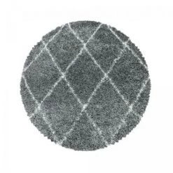 JADOREL 80x80 Rond Tapis Berbère Style 80x80 Cm Rond SHAGGY AL Crème Cuisine Adapté Au Chauffage Par Le Sol - Crème