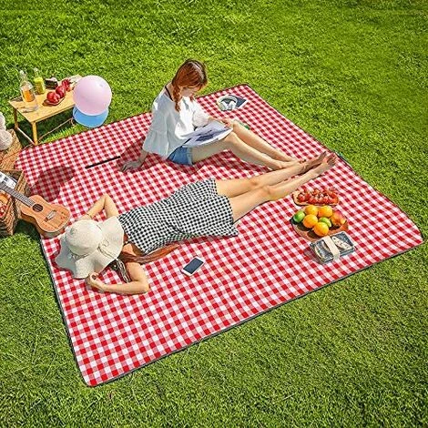 LYCXAMES Couverture Tapis De Pique-Nique, Imperméable Résistant à L'humidité Grand Format Pliable Pour Camping Voyage Plage Jardin Nappe (Pliable En Sac) -Rouge,150*200cm 2 LYCXAMES Couverture Tapis De Pique-Nique, Imperméable Résistant à L'humidité Grand Format Pliable Pour Camping Voyage Plage Jardin Nappe (Pliable En Sac) -Rouge,150*200cm – Image 2