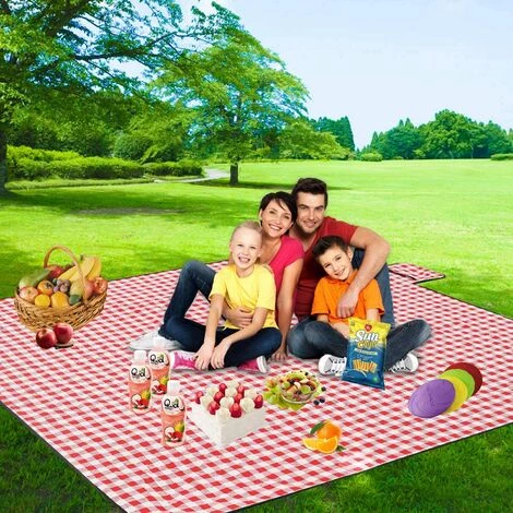 LYCXAMES Couverture Tapis De Pique-Nique, Imperméable Résistant à L'humidité Grand Format Pliable Pour Camping Voyage Plage Jardin Nappe (Pliable En Sac) -Rouge,150*200cm 4 LYCXAMES Couverture Tapis De Pique-Nique, Imperméable Résistant à L'humidité Grand Format Pliable Pour Camping Voyage Plage Jardin Nappe (Pliable En Sac) -Rouge,150*200cm – Image 4