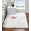 LTS FAFA Décoration Intérieure Blanc Tapis Ultra Doux Tapis De Chambre D'enfants Tapis De Salon De Chambre À Coucher (Blanc,90x60 Cm)