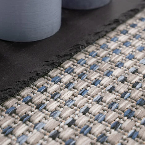 Paco Home Tapis Exterieur Terrasse Salon Cuisine Moderne Motif Boho Uni Moucheté 60x100 Cm, Bleu 3 Paco Home Tapis Exterieur Terrasse Salon Cuisine Moderne Motif Boho Uni Moucheté 60x100 Cm, Bleu – Image 3