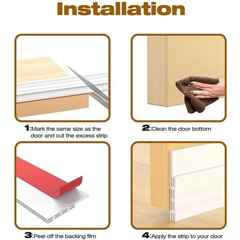 ZOLGINAH Bas De Porte, 100 X 5cm Bas De Porte Adhési, Souple Silicone Isolant Phonique Thermique Blanc Bande D'étanchéité Anti Bruit Poussière Stop à L'air Froid Anti Souris Fourmi Cafard Insectes 3 ZOLGINAH Bas De Porte, 100 X 5cm Bas De Porte Adhési, Souple Silicone Isolant Phonique Thermique Blanc Bande D'étanchéité Anti Bruit Poussière Stop à L'air Froid Anti Souris Fourmi Cafard Insectes – Image 3