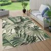 Paco Home Tapis Exterieur Terrasse Salon Cuisine Motif Boho Jungle Motif Palmiers Vert 60x100 Cm