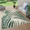 Paco Home Tapis Exterieur Terrasse Salon Cuisine Motif Fleuri Boho Motif Palmiers Vert 80x150 Cm