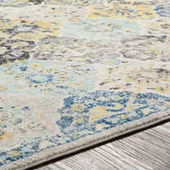 SURYA - Tapis De Salon Et Chambre - Vintage Floral Oriental - ISABELLE - 120x170cm - Multicolore - Bleu Et Moutarde -Tapis et paillasson Soldes 59550102 3