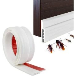 STARLIGHT Porte Bas Joint Strip Bas De Porte Adhési, SL.GT 100 X 5cm Souple Silicone Isolant Phonique Thermique Bande D'étanchéité Anti Bruit Poussière Stop à L'air Froid Anti Souris Insectes (Blanc)
