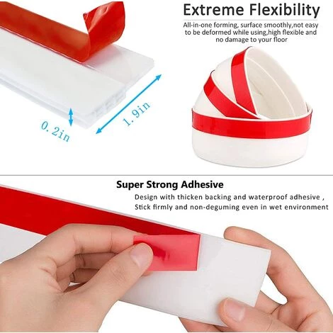 STARLIGHT Porte Bas Joint Strip Bas De Porte Adhési, SL.GT 100 X 5cm Souple Silicone Isolant Phonique Thermique Bande D'étanchéité Anti Bruit Poussière Stop à L'air Froid Anti Souris Insectes (Blanc) 2 STARLIGHT Porte Bas Joint Strip Bas De Porte Adhési, SL.GT 100 X 5cm Souple Silicone Isolant Phonique Thermique Bande D'étanchéité Anti Bruit Poussière Stop à L'air Froid Anti Souris Insectes (Blanc) – Image 2