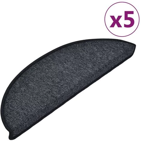 VidaXL Tapis D'escalier 5 Pcs 56x20 Cm Anthracite - Anthracite 2 VidaXL Tapis D'escalier 5 Pcs 56x20 Cm Anthracite - Anthracite – Image 2