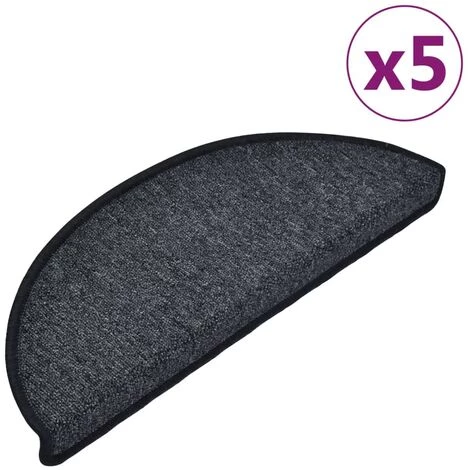 VidaXL Tapis D'escalier 5 Pcs 65x28 Cm Anthracite - Anthracite 2 VidaXL Tapis D'escalier 5 Pcs 65x28 Cm Anthracite - Anthracite – Image 2