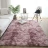 MINKUROW Tapis Moelleux Au Sol Fausse Fourrure Moelleux Tapis Gradient Décoratif Tapis De Sol Pour Chambre Salon Salle À Manger (Rose-Couleur Lotus, 80×120cm)