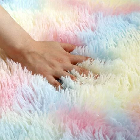 MINKUROW Tapis Moelleux Au Sol Fausse Fourrure Moelleux Tapis Gradient Décoratif Tapis De Sol Pour Chambre Salon Salle À Manger (pink, 60×160cm) 3 MINKUROW Tapis Moelleux Au Sol Fausse Fourrure Moelleux Tapis Gradient Décoratif Tapis De Sol Pour Chambre Salon Salle À Manger (pink, 60×160cm) – Image 3